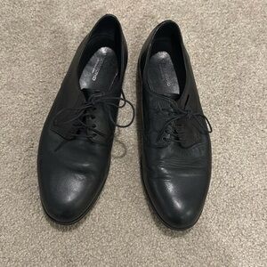 Vagabond Black Lace Up Flat Oxford Dress Shoe 38 (7.5)